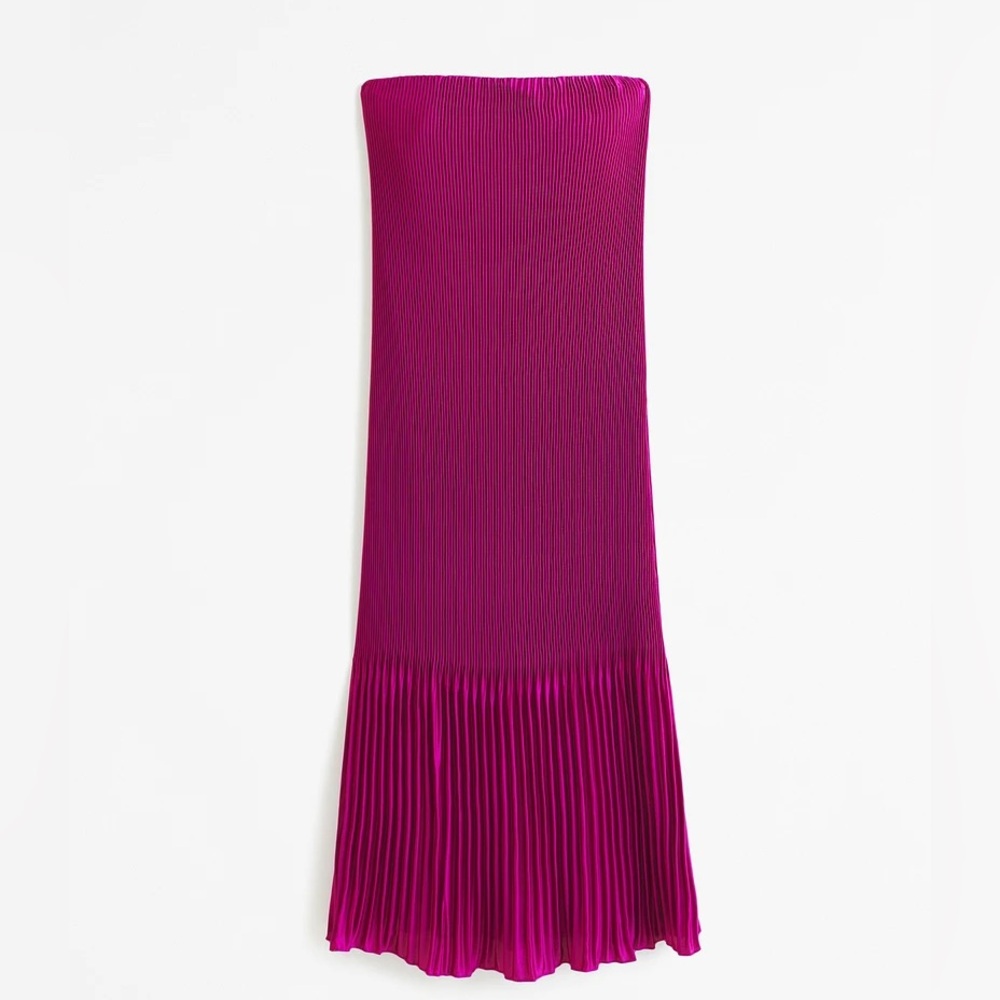 Abercrombie & Fitch Fuchsia Pleated Maxi Dress